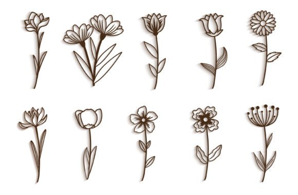 Download Set of Wildflowers SVG Gift for Her - Wildflowers Collection