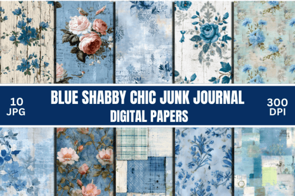Download Blue Shabby Chic Junk Journal Scrapbook - Shabby chic Collection
