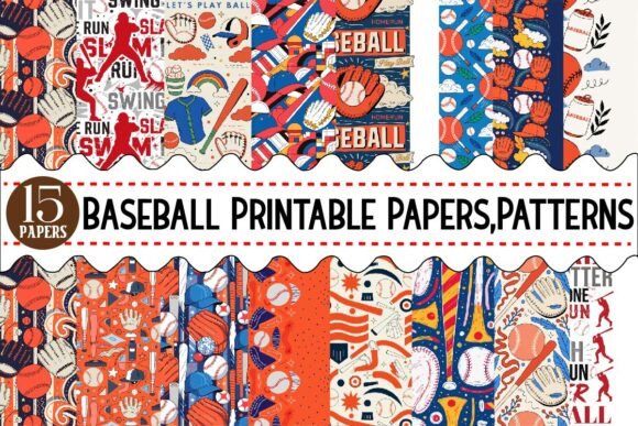 Download Baseball Printable Papers,Patterns - Premium Resources