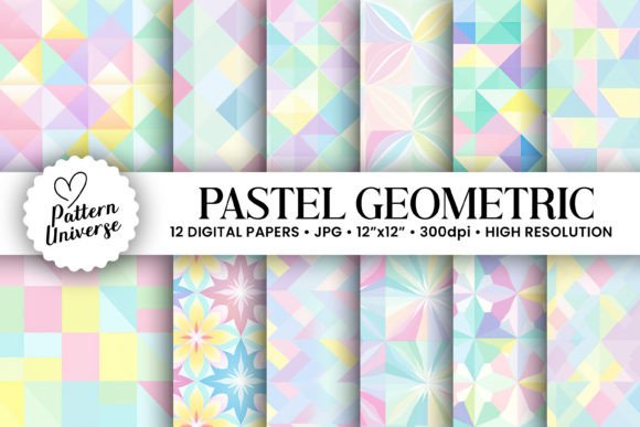 Download Pastel Geometric Shapes Digital Papers - Geometric shapes Collection